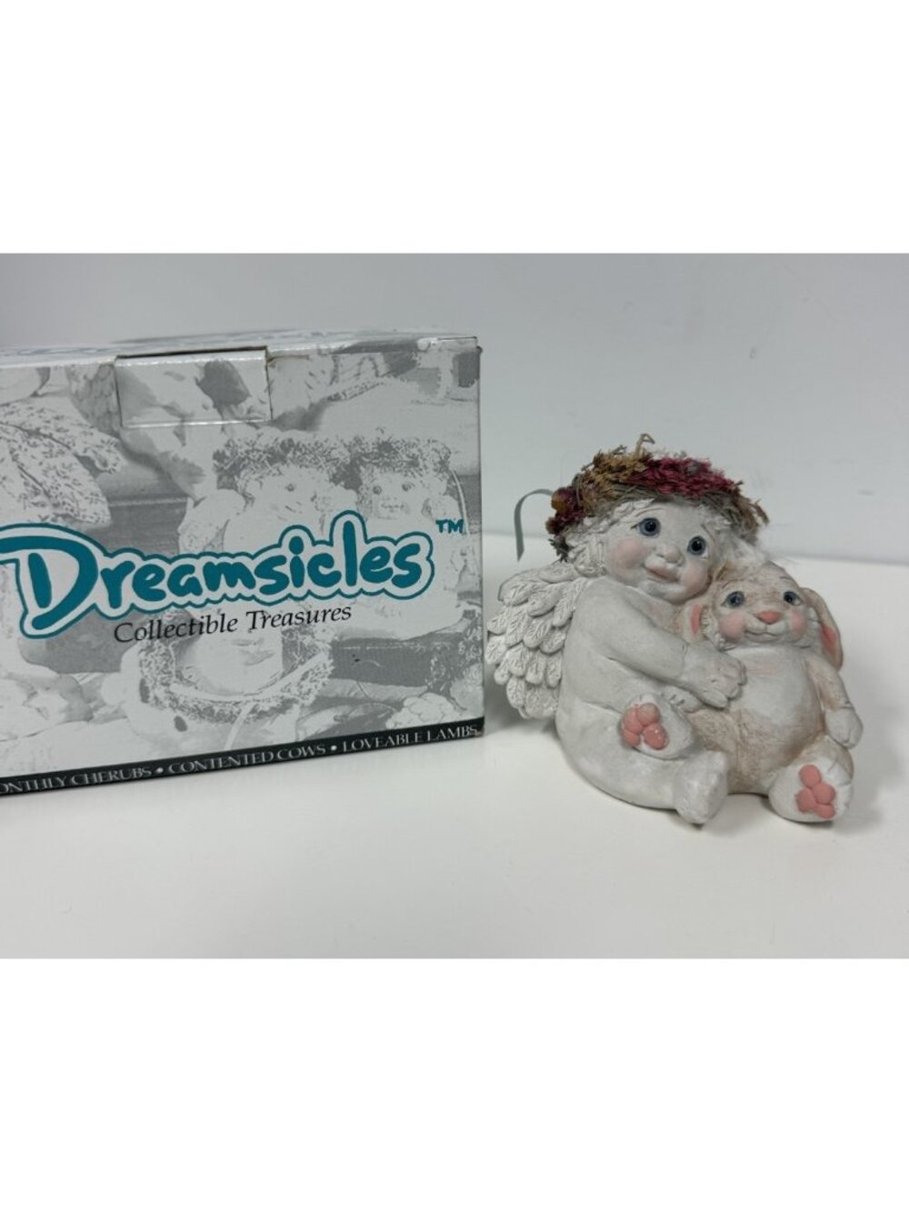 VINTAGE Dreamsicles Best Buddies Cherub Bunny Figurine Cast Art Kristin '96
